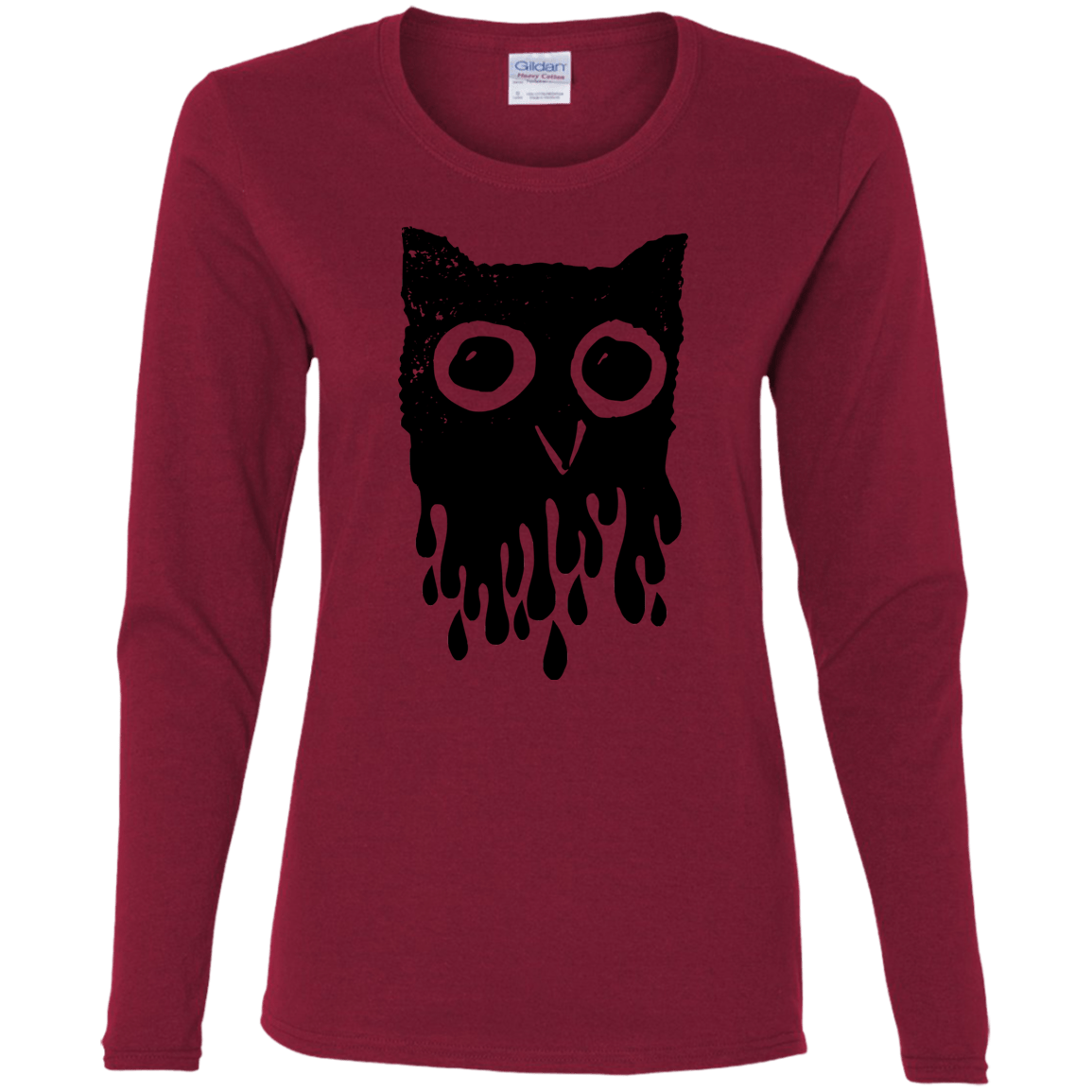 T-Shirts Cardinal / S Dripping Owl Women's Long Sleeve T-Shirt