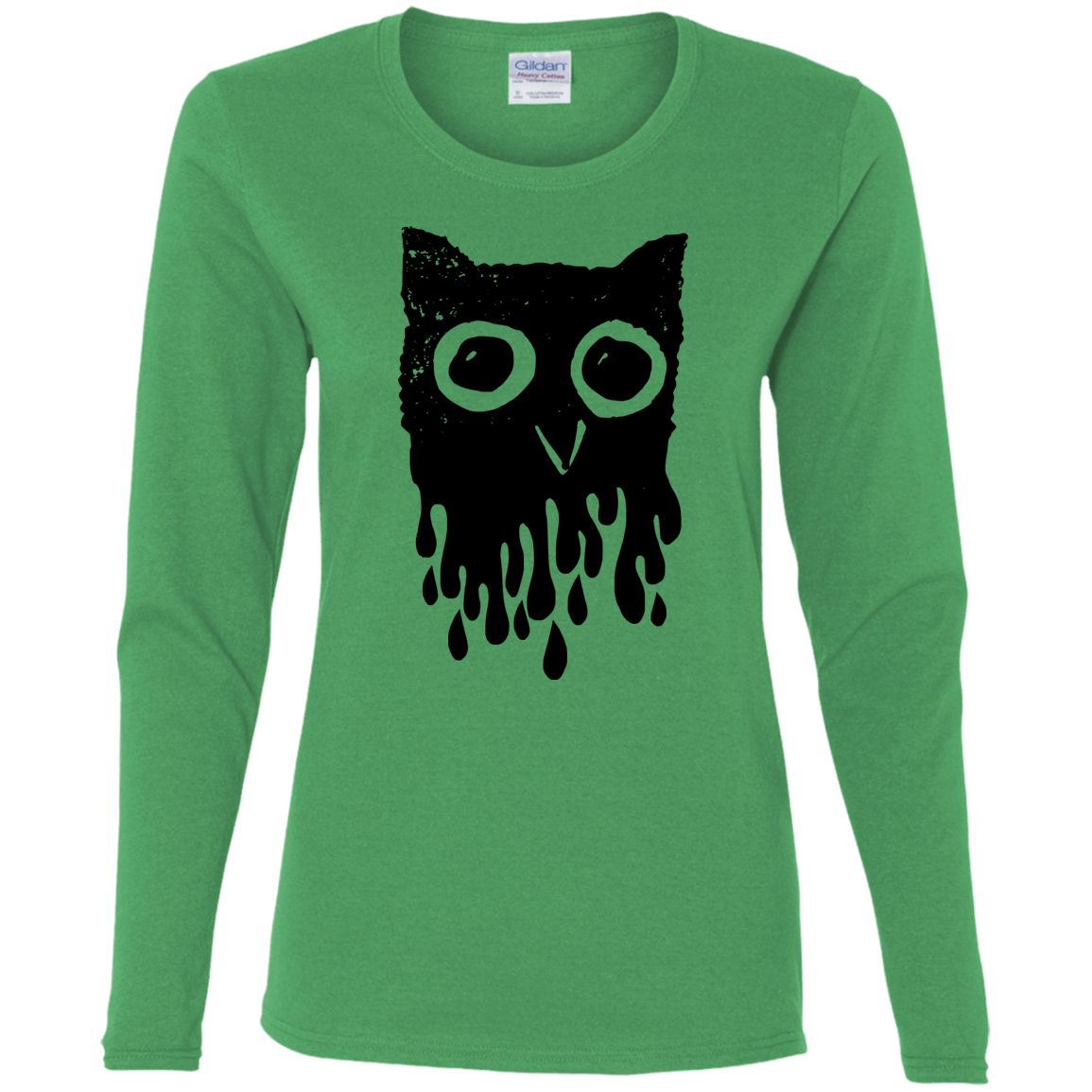 T-Shirts Irish Green / S Dripping Owl Women's Long Sleeve T-Shirt