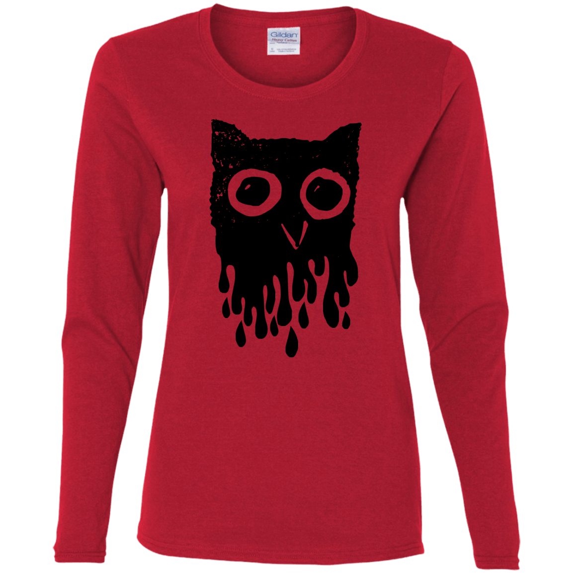 T-Shirts Red / S Dripping Owl Women's Long Sleeve T-Shirt