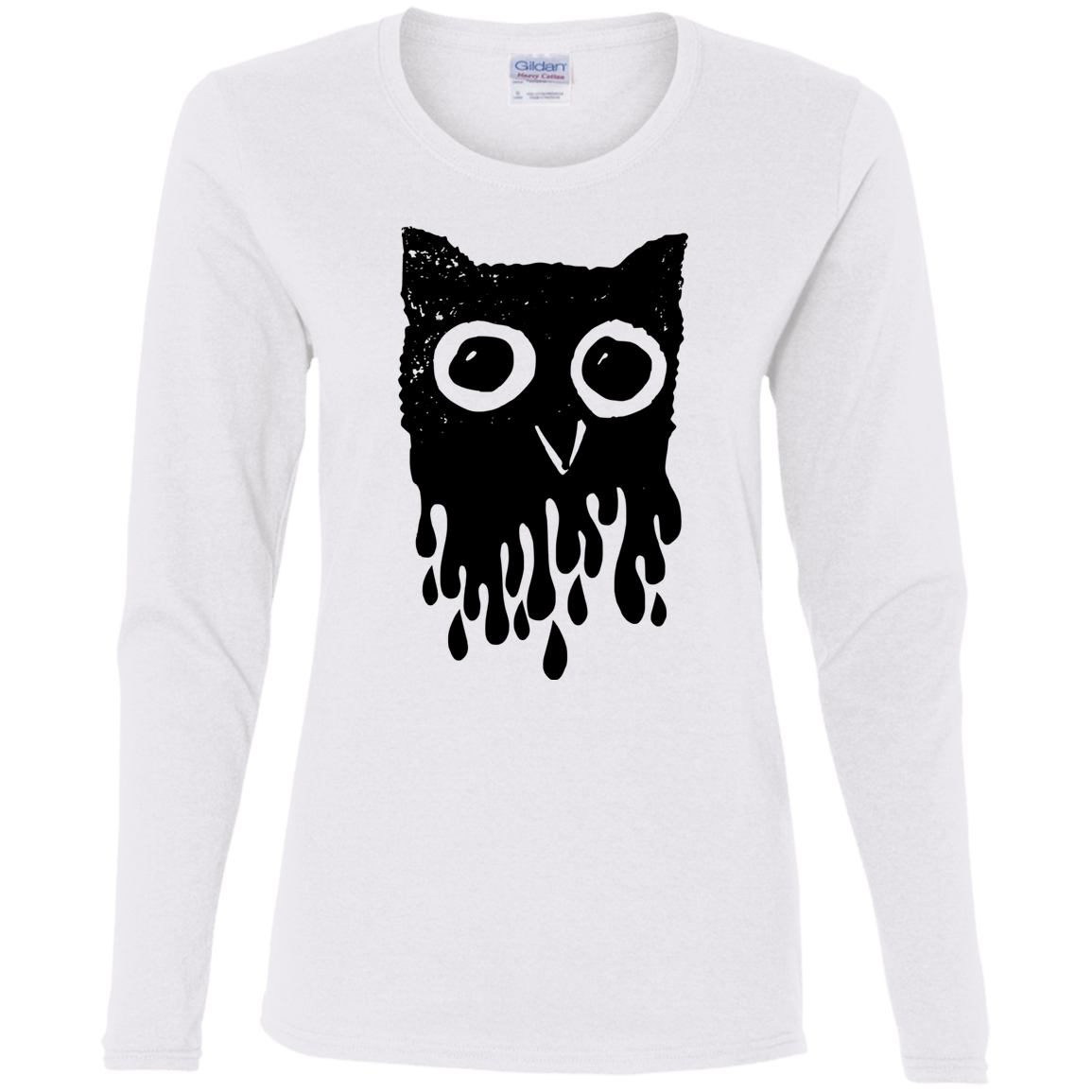 T-Shirts White / S Dripping Owl Women's Long Sleeve T-Shirt