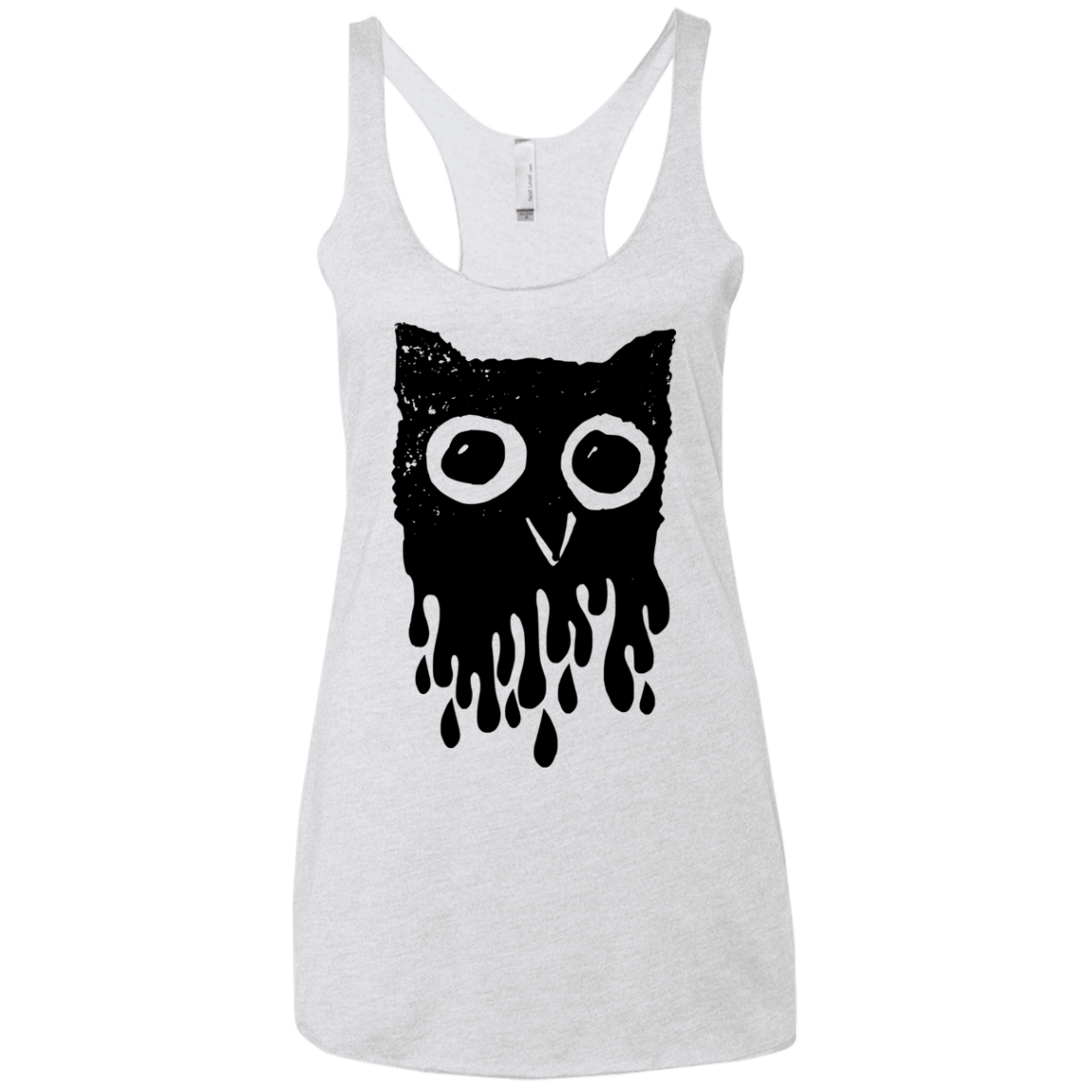 T-Shirts Heather White / X-Small Dripping Owl Women's Triblend Racerback Tank