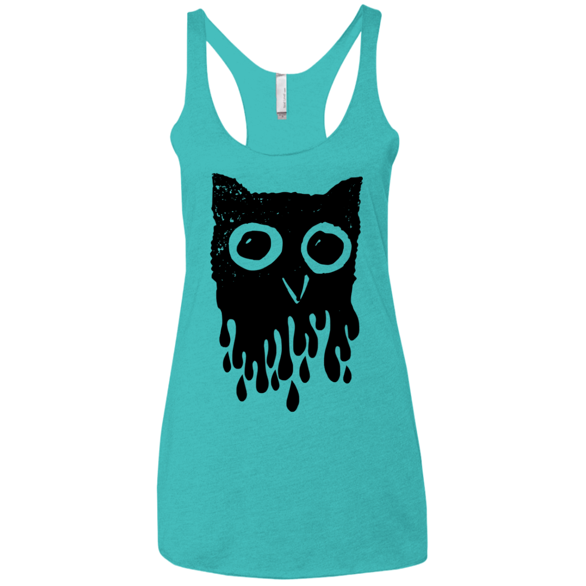 T-Shirts Tahiti Blue / X-Small Dripping Owl Women's Triblend Racerback Tank
