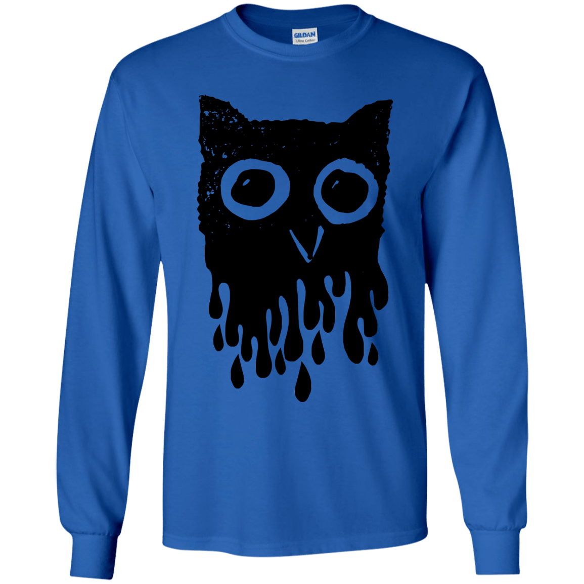 T-Shirts Royal / YS Dripping Owl Youth Long Sleeve T-Shirt
