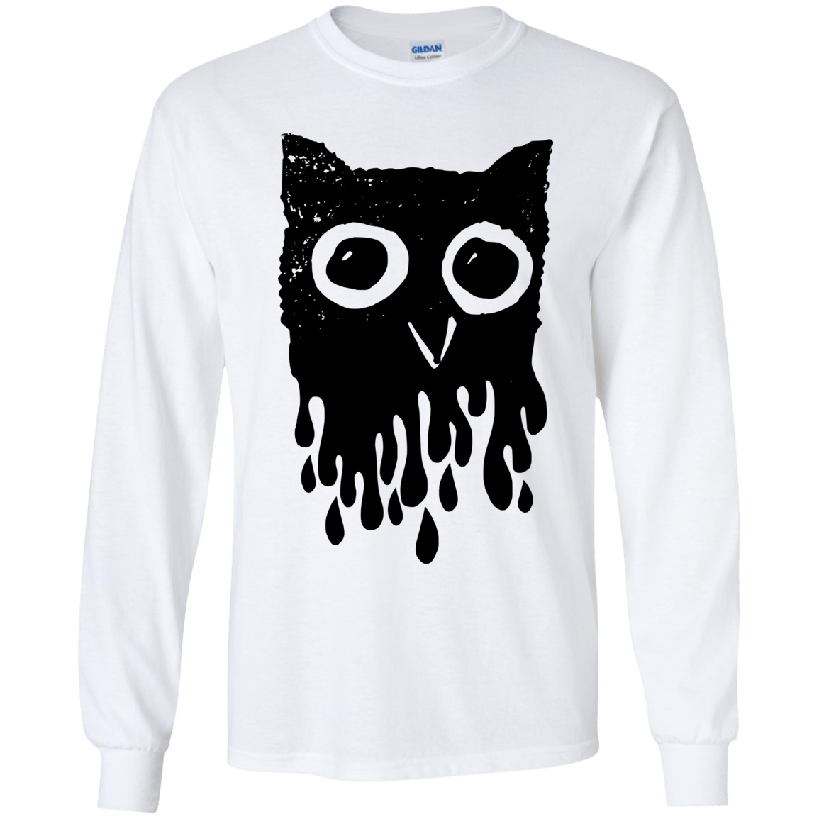 T-Shirts White / YS Dripping Owl Youth Long Sleeve T-Shirt