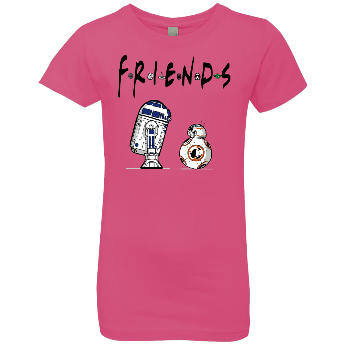 T-Shirts Hot Pink / YXS Droid Friends Girls Premium T-Shirt