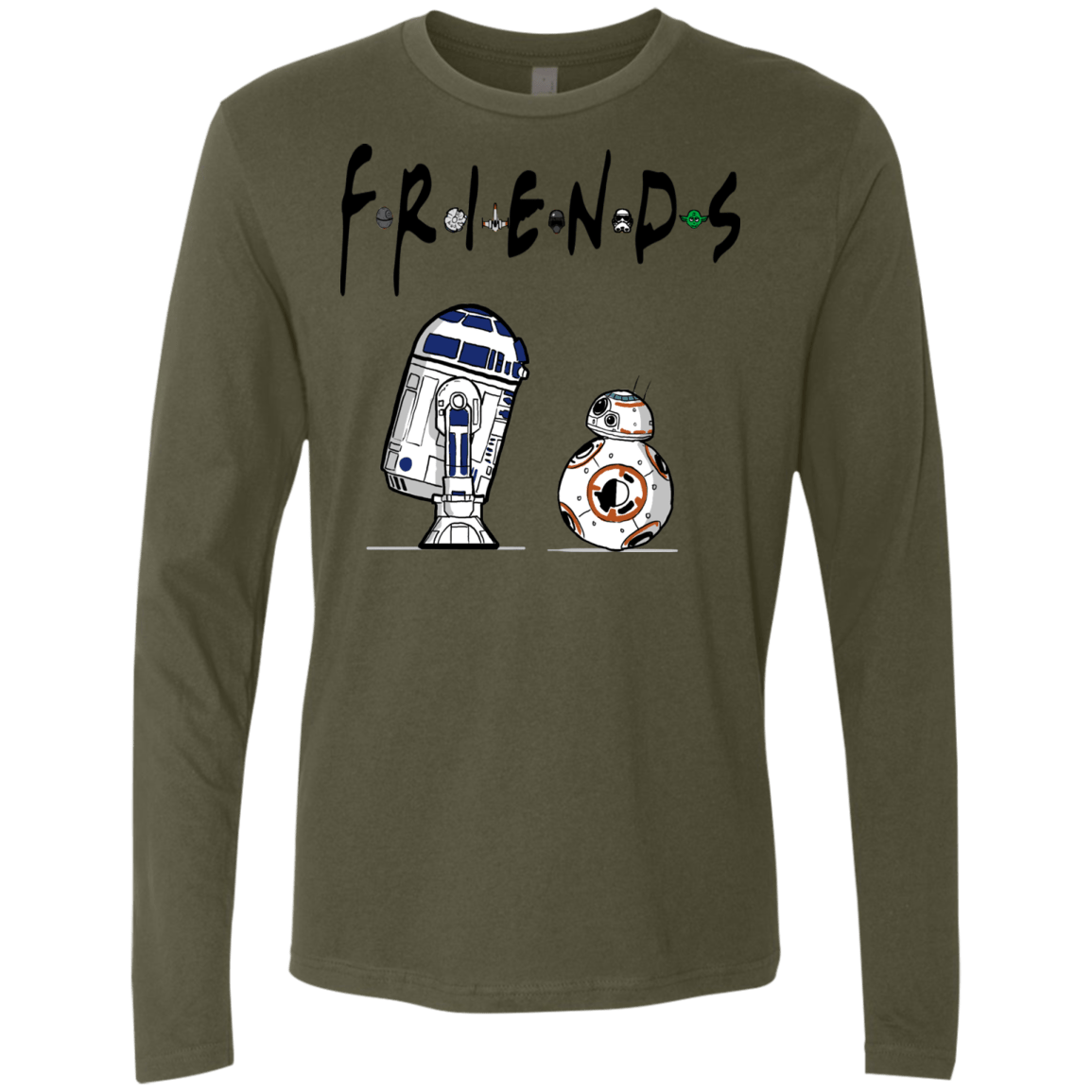 T-Shirts Military Green / Small Droid Friends Men's Premium Long Sleeve