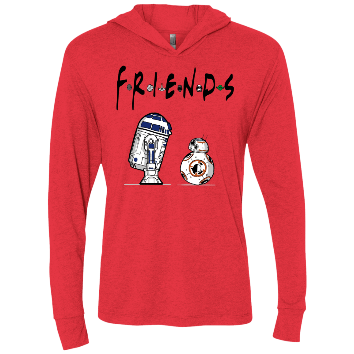 T-Shirts Vintage Red / X-Small Droid Friends Triblend Long Sleeve Hoodie Tee