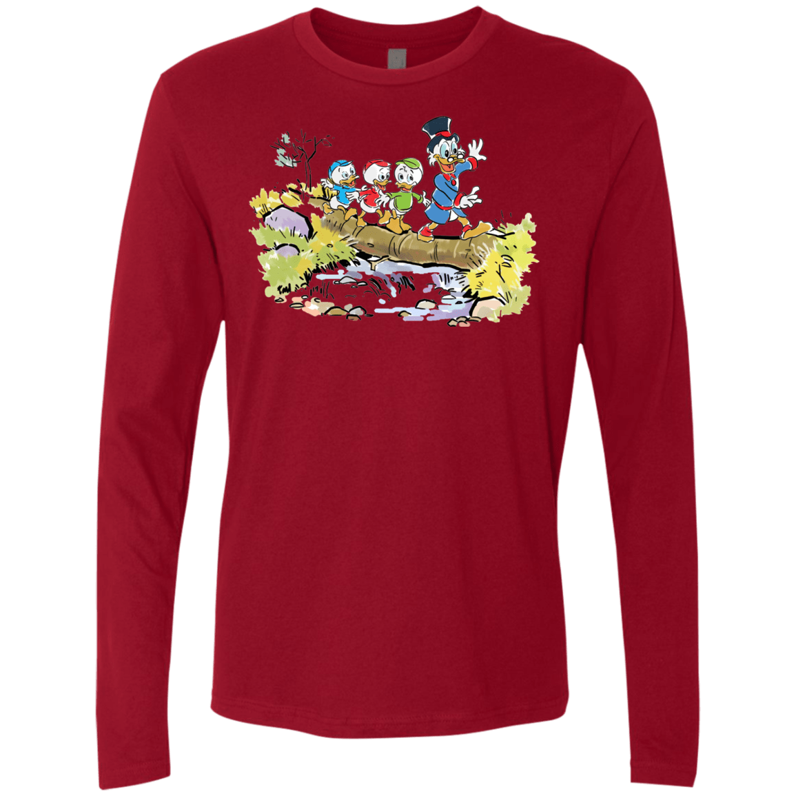 T-Shirts Cardinal / S Duck Tails Men's Premium Long Sleeve