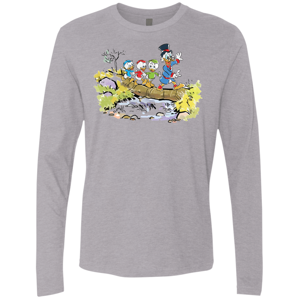 T-Shirts Heather Grey / S Duck Tails Men's Premium Long Sleeve