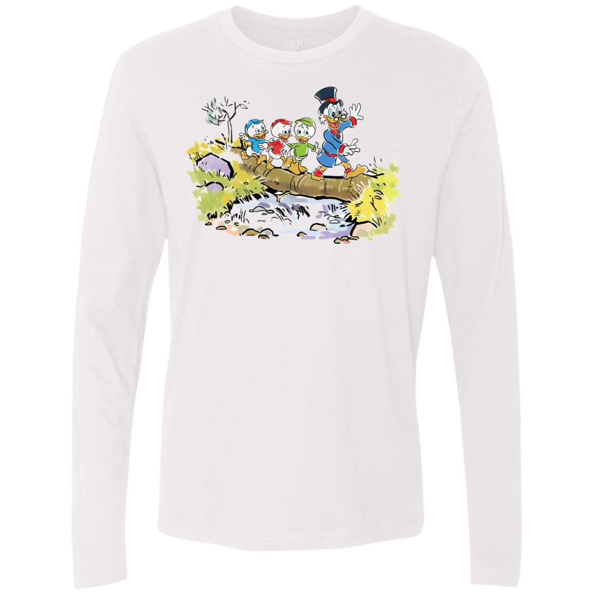 T-Shirts White / S Duck Tails Men's Premium Long Sleeve