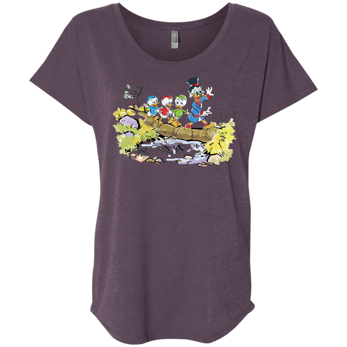 T-Shirts Vintage Purple / X-Small Duck Tails Triblend Dolman Sleeve