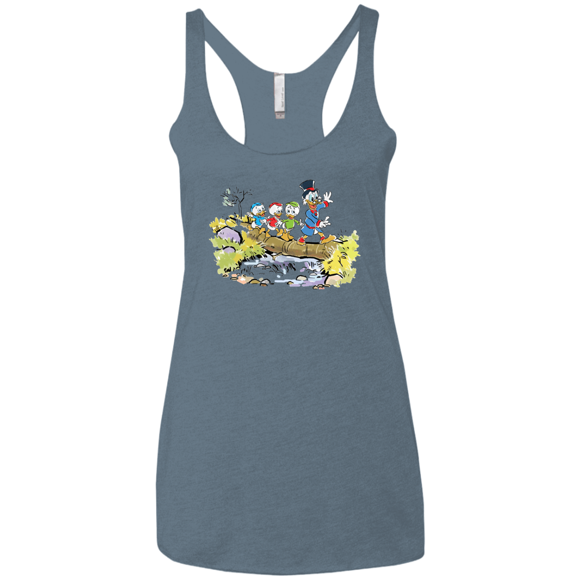 T-Shirts Indigo / X-Small Duck Tails Women's Triblend Racerback Tank