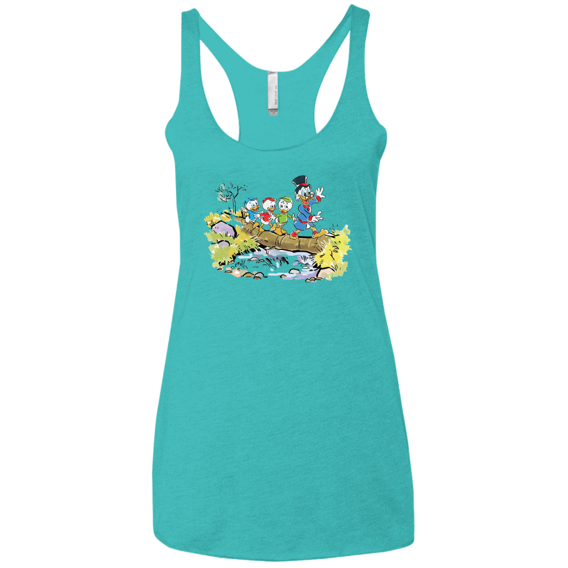 T-Shirts Tahiti Blue / X-Small Duck Tails Women's Triblend Racerback Tank