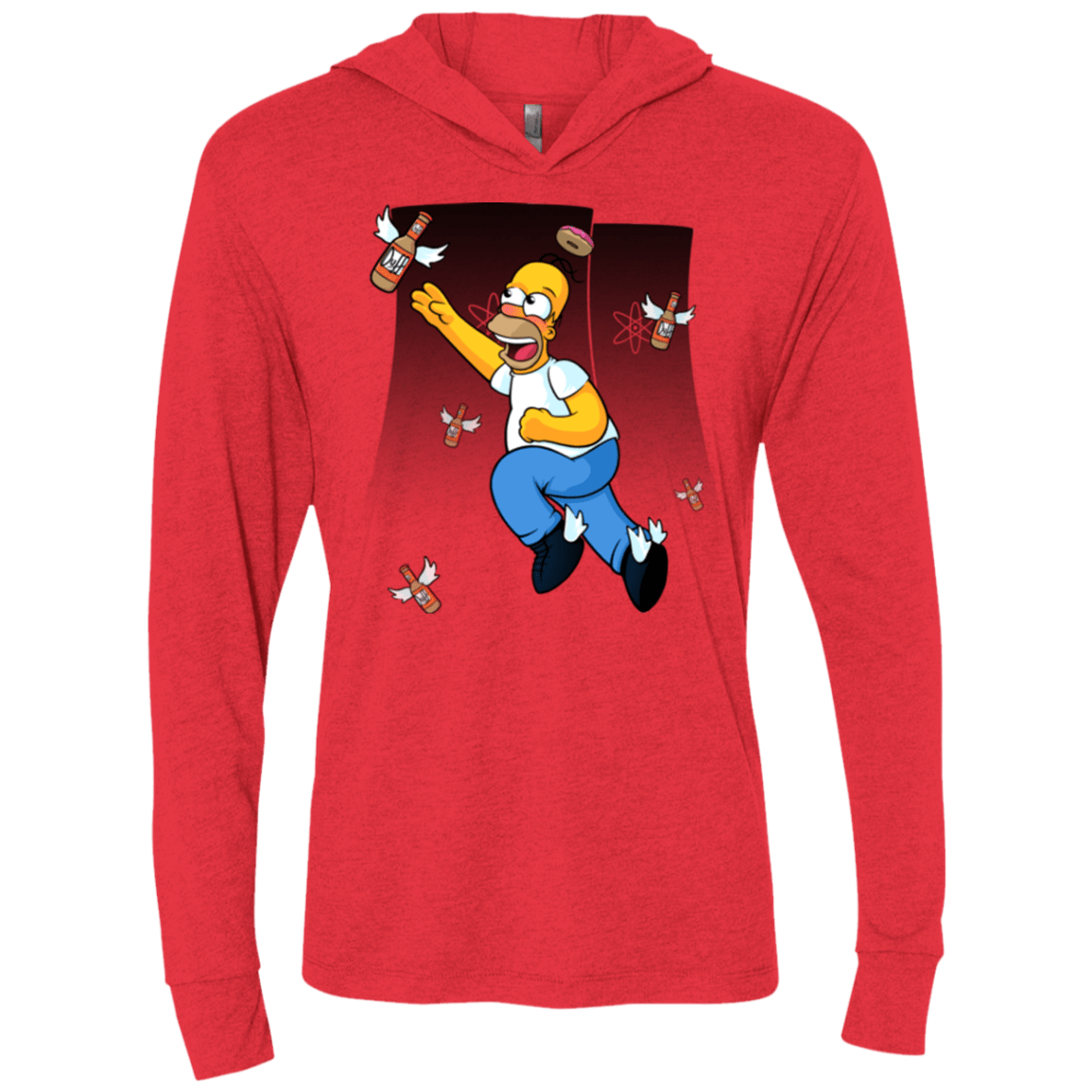 T-Shirts Vintage Red / X-Small Duff Gives Wings Triblend Long Sleeve Hoodie Tee