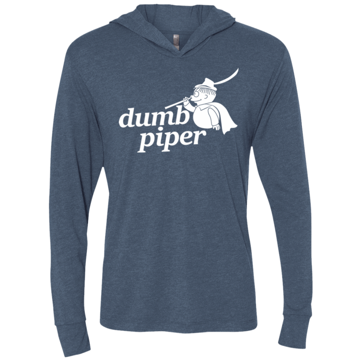T-Shirts Indigo / X-Small Dumb Piper Triblend Long Sleeve Hoodie Tee