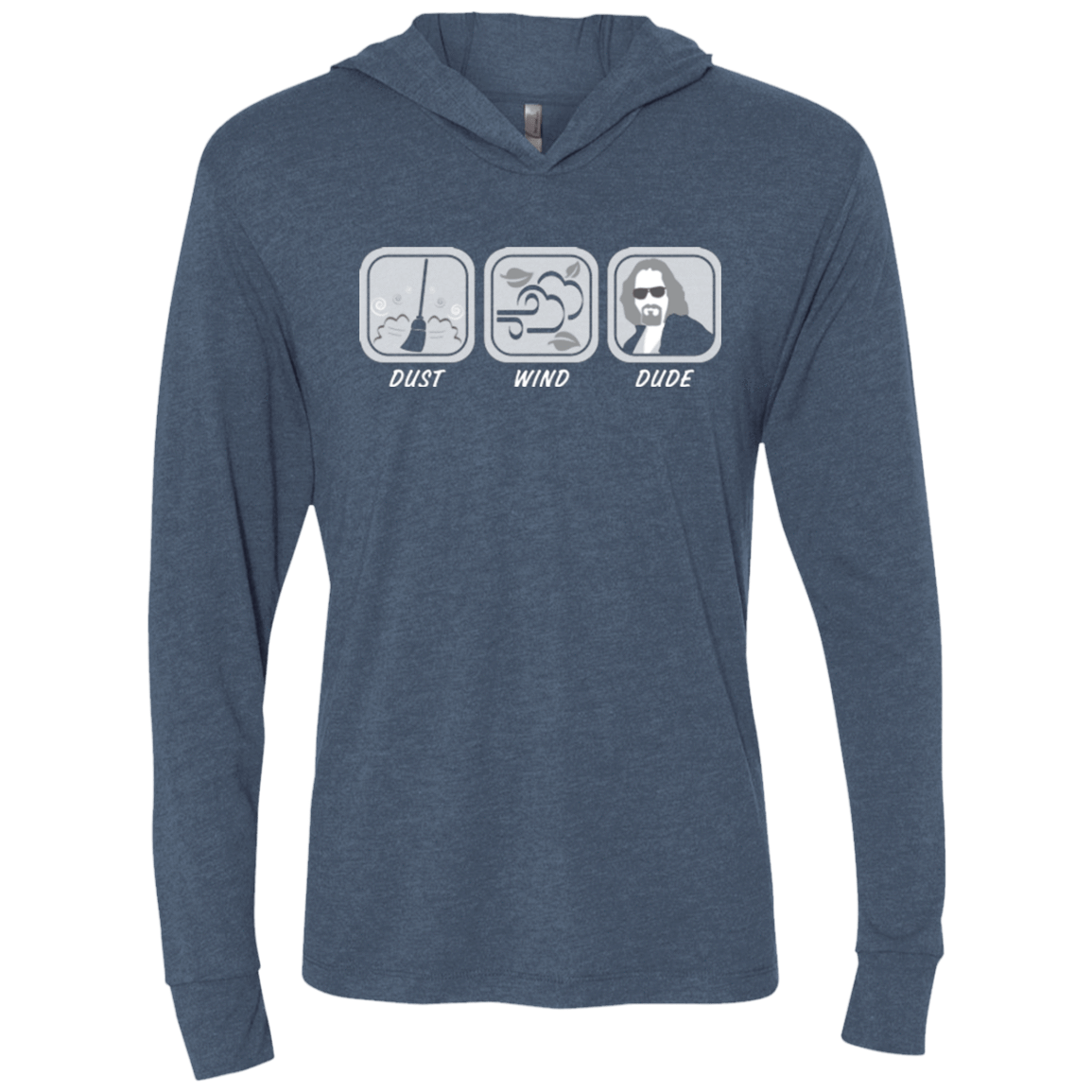 T-Shirts Indigo / X-Small Dust Wind Dude Triblend Long Sleeve Hoodie Tee