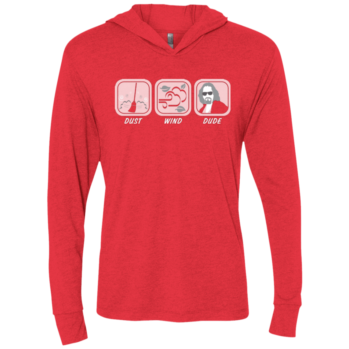 T-Shirts Vintage Red / X-Small Dust Wind Dude Triblend Long Sleeve Hoodie Tee