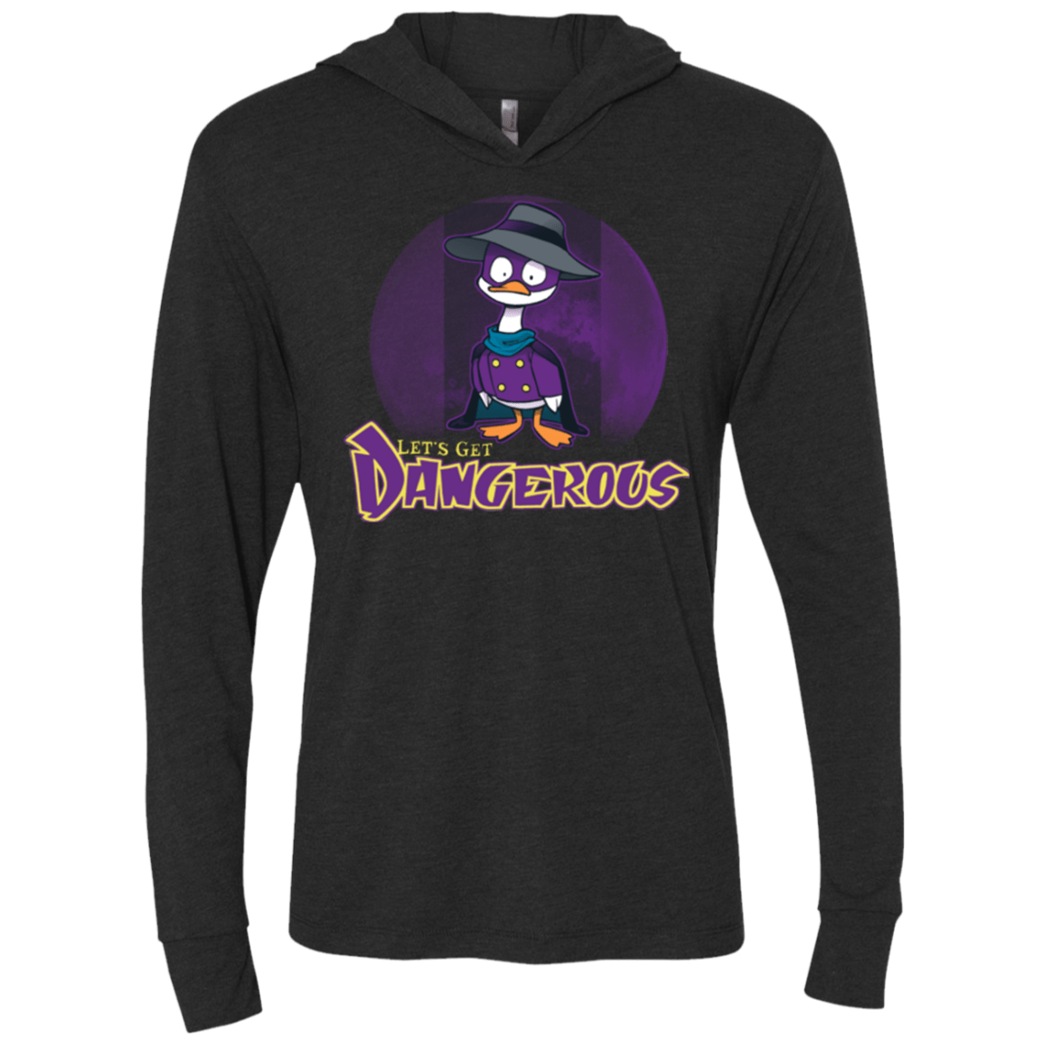 T-Shirts Vintage Black / X-Small DW Duck Triblend Long Sleeve Hoodie Tee