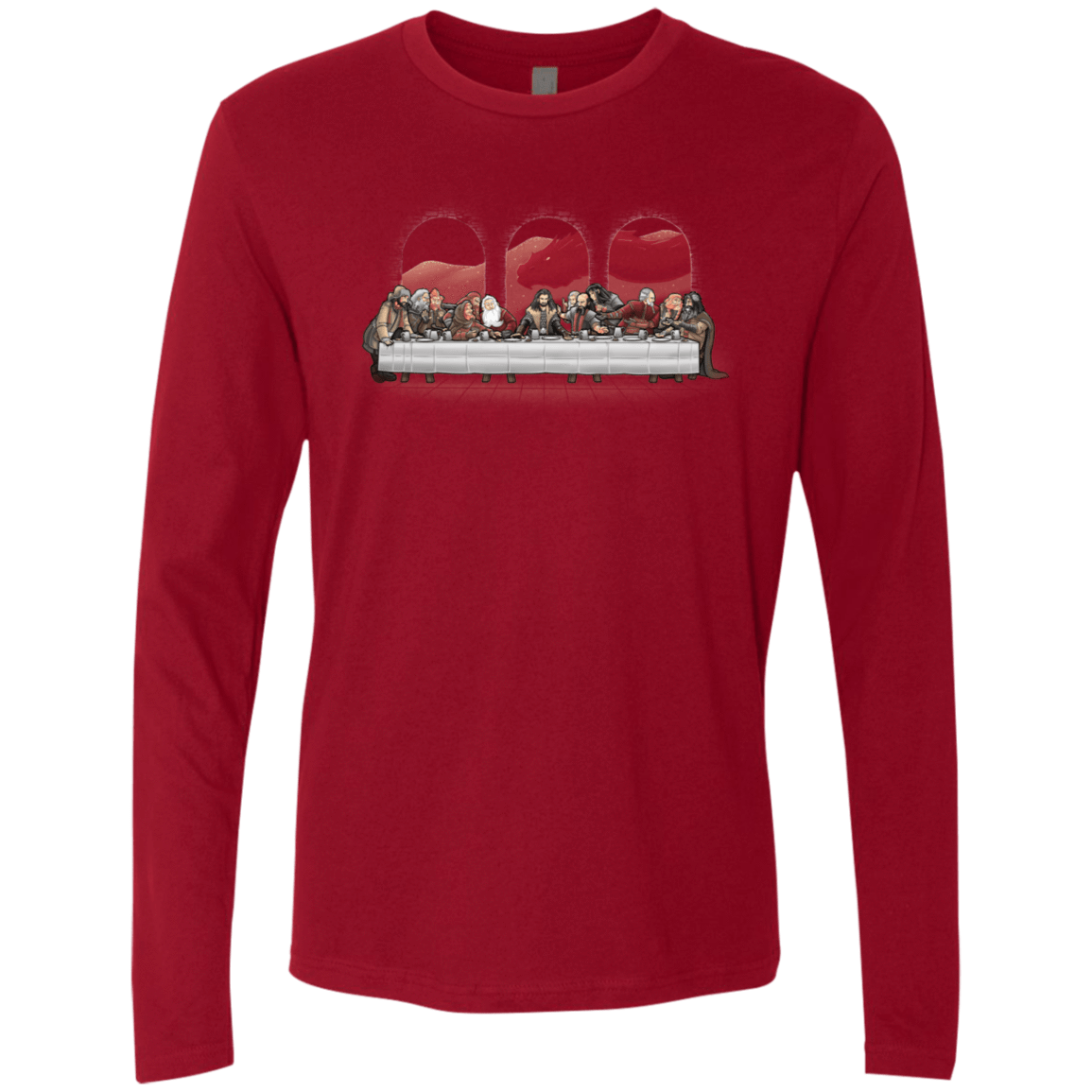 T-Shirts Cardinal / S Dwarf Dinner Men's Premium Long Sleeve