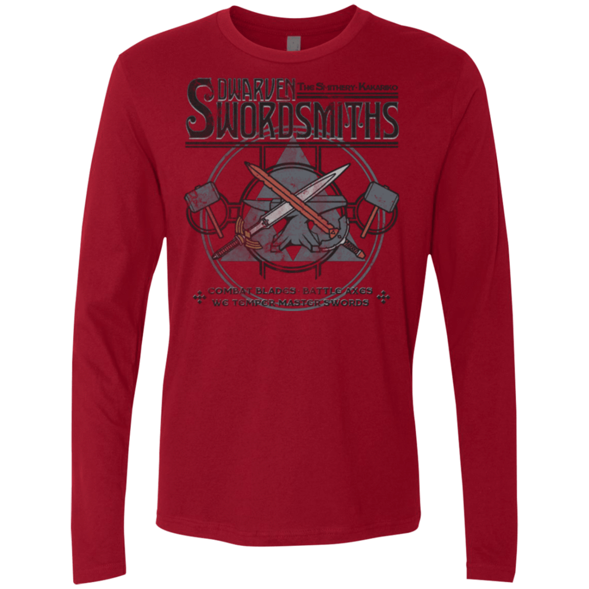 T-Shirts Cardinal / Small Dwarven Swordsmiths Men's Premium Long Sleeve