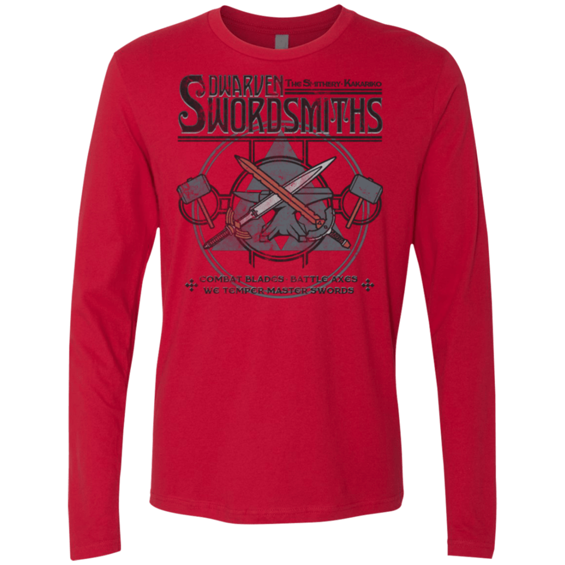 T-Shirts Red / Small Dwarven Swordsmiths Men's Premium Long Sleeve