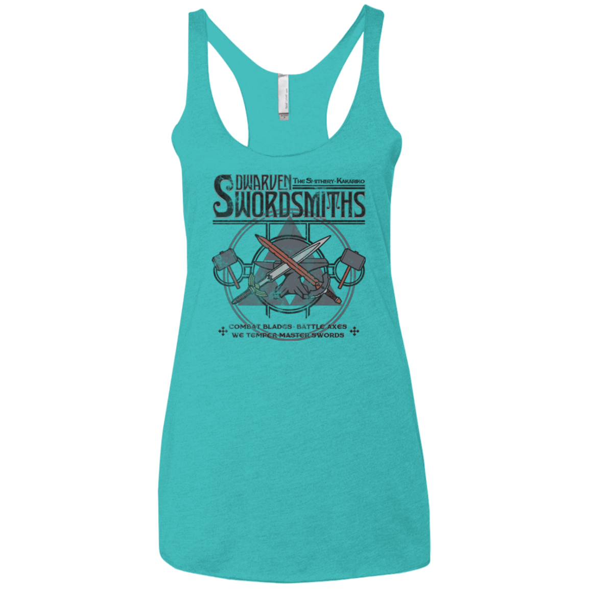 T-Shirts Tahiti Blue / X-Small Dwarven Swordsmiths Women's Triblend Racerback Tank