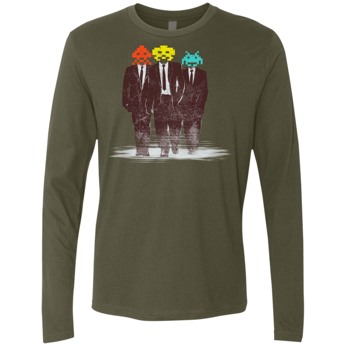 T-Shirts Military Green / S Earth Invaders Men's Premium Long Sleeve