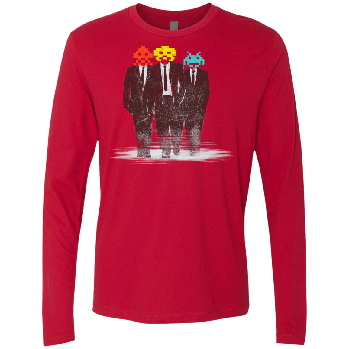 T-Shirts Red / S Earth Invaders Men's Premium Long Sleeve