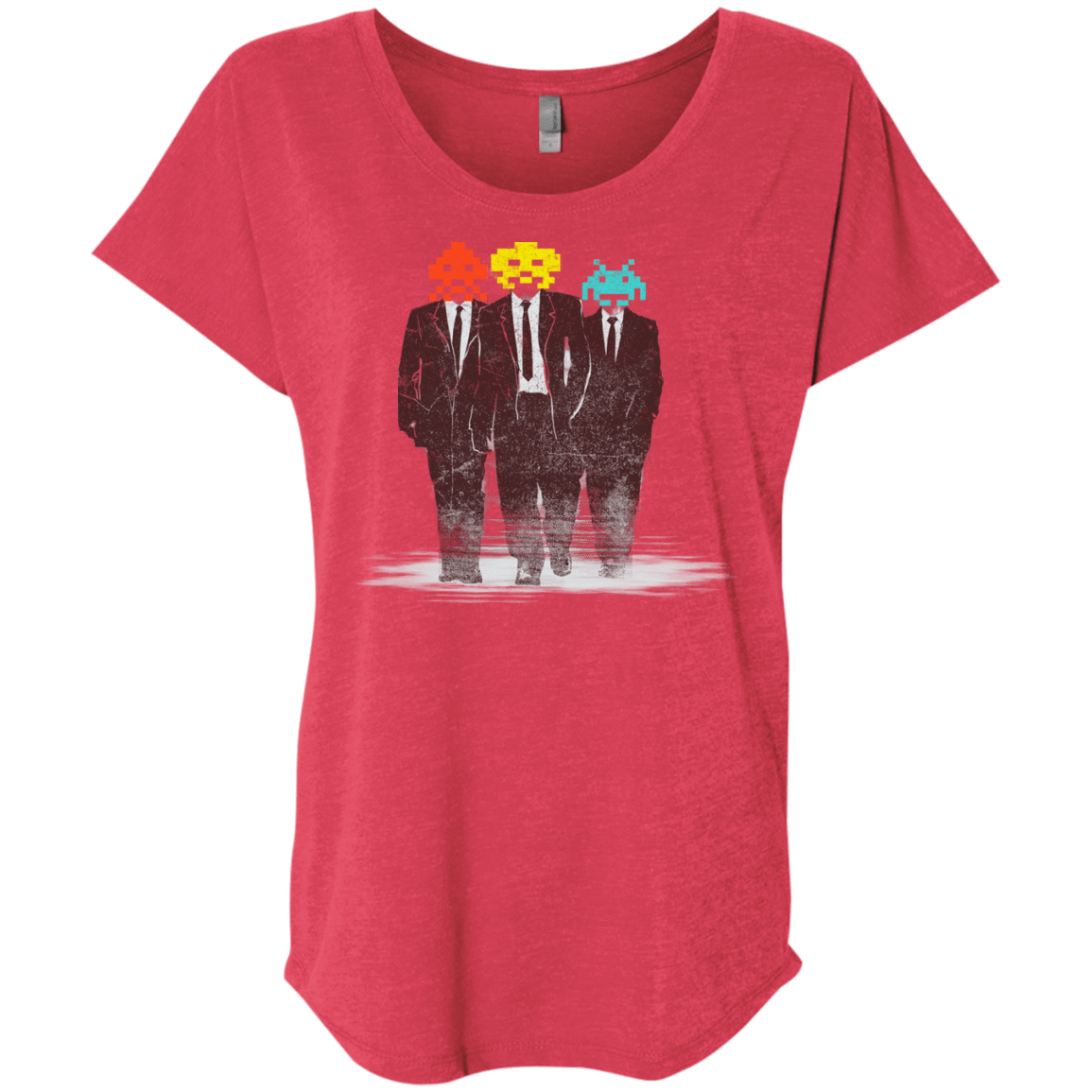 T-Shirts Vintage Red / X-Small Earth Invaders Triblend Dolman Sleeve