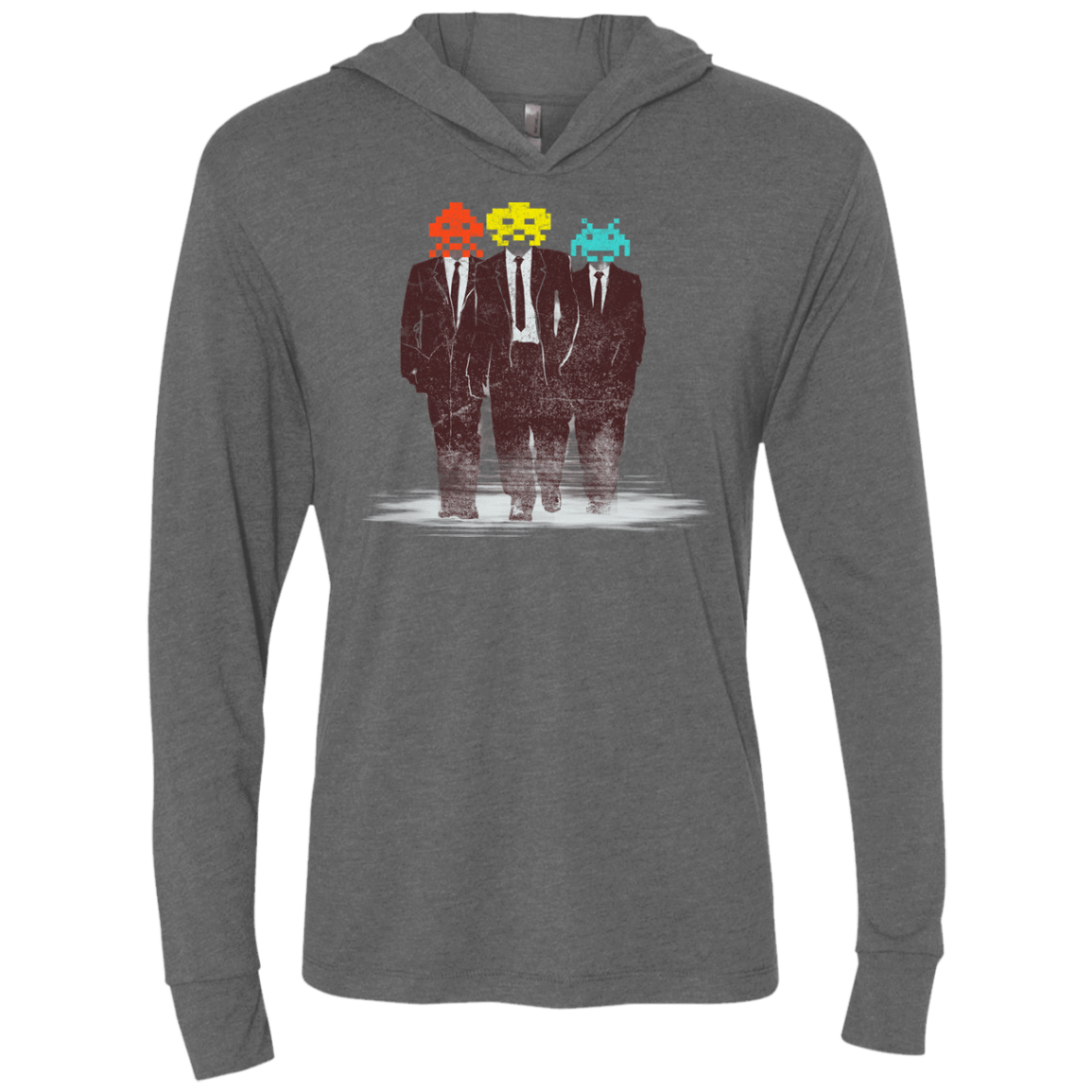 T-Shirts Premium Heather / X-Small Earth Invaders Triblend Long Sleeve Hoodie Tee