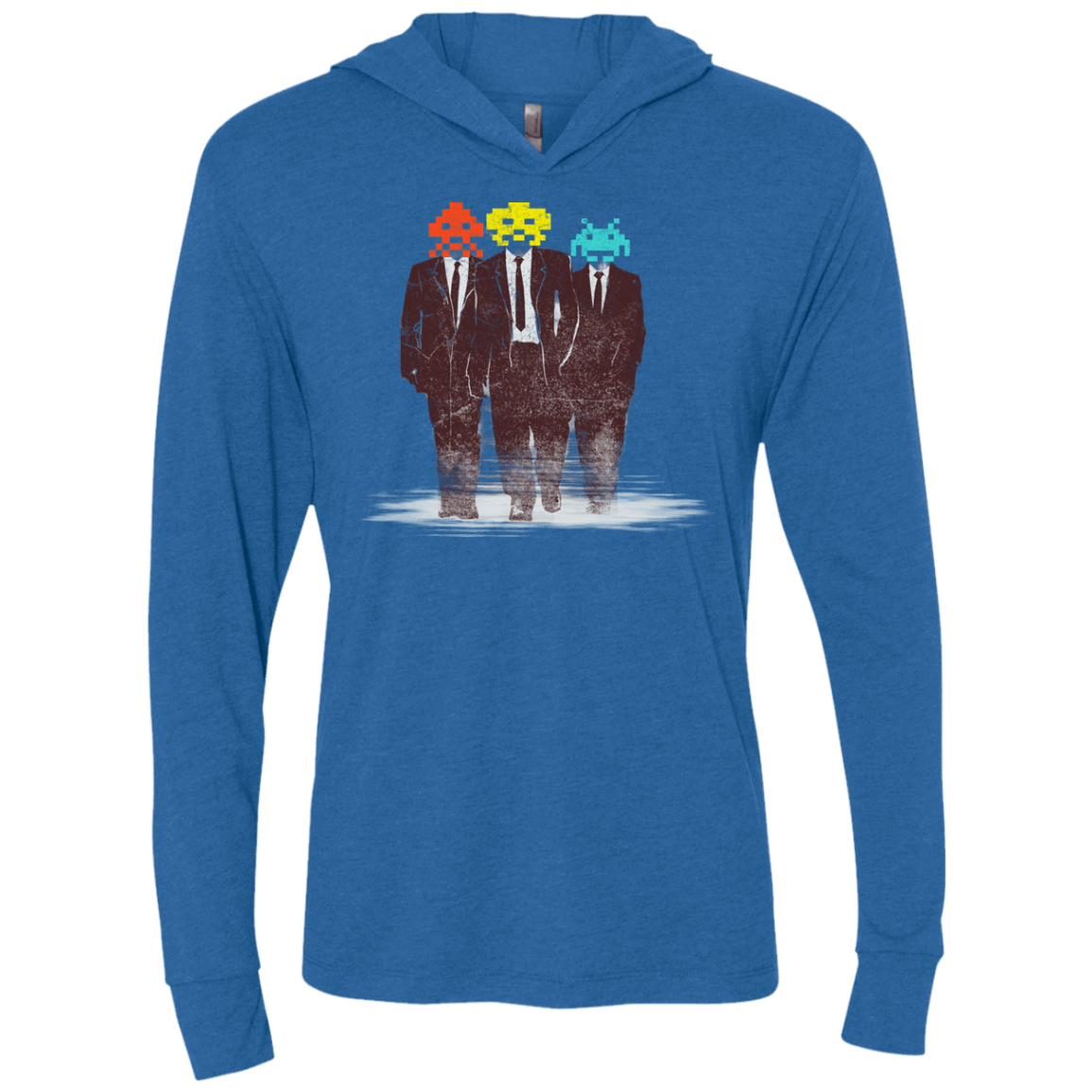 T-Shirts Vintage Royal / X-Small Earth Invaders Triblend Long Sleeve Hoodie Tee