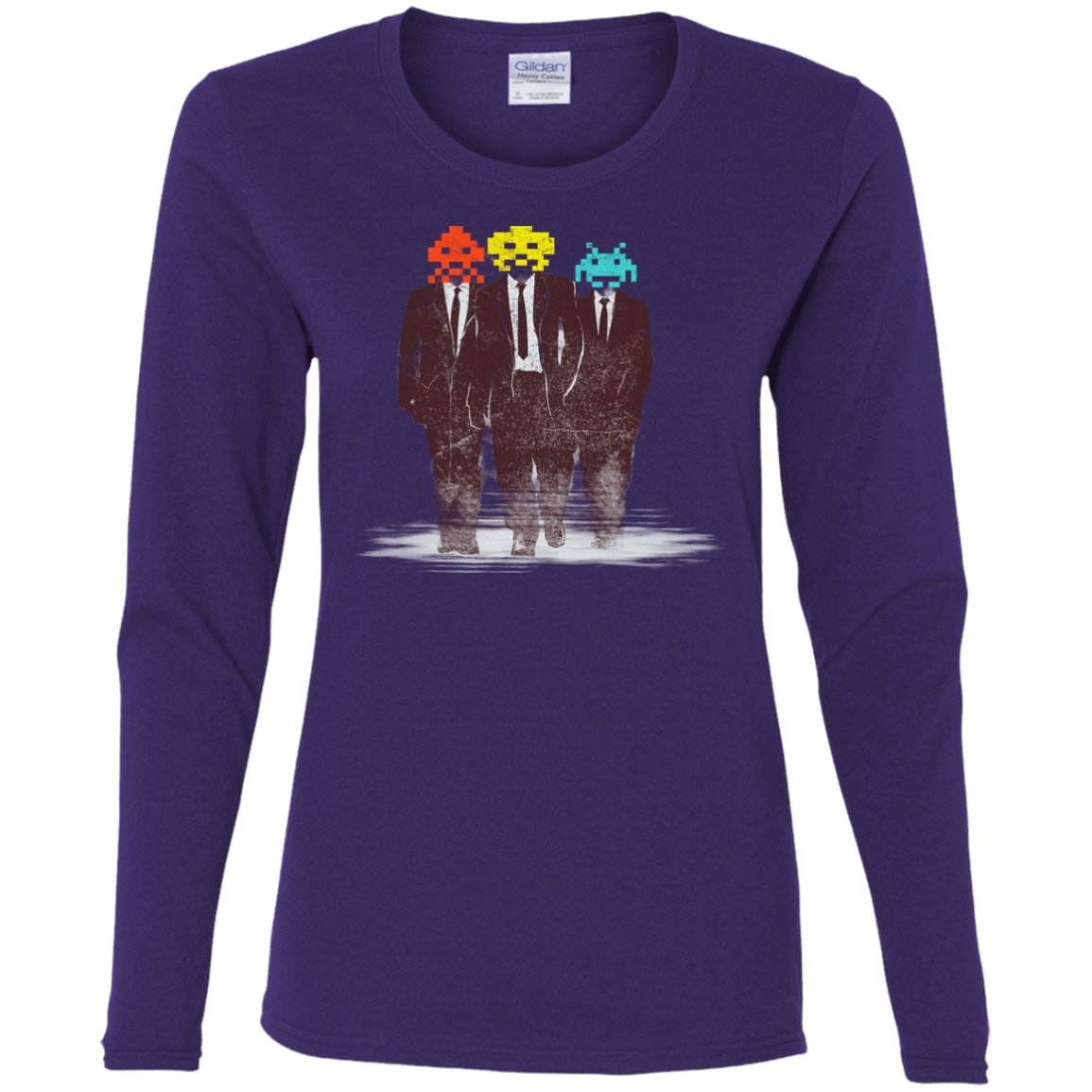 T-Shirts Purple / S Earth Invaders Women's Long Sleeve T-Shirt