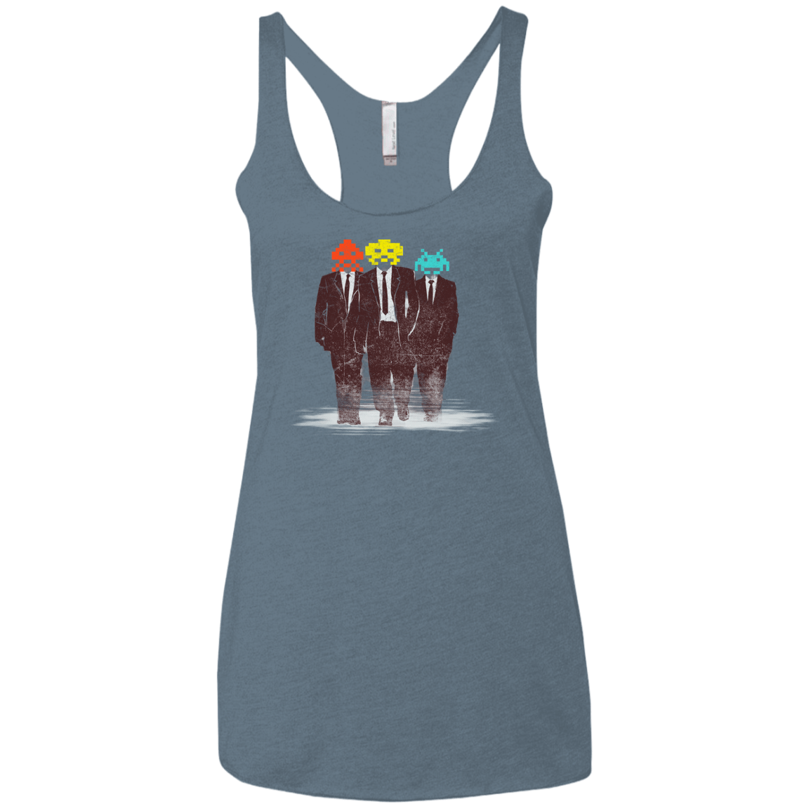 T-Shirts Indigo / X-Small Earth Invaders Women's Triblend Racerback Tank