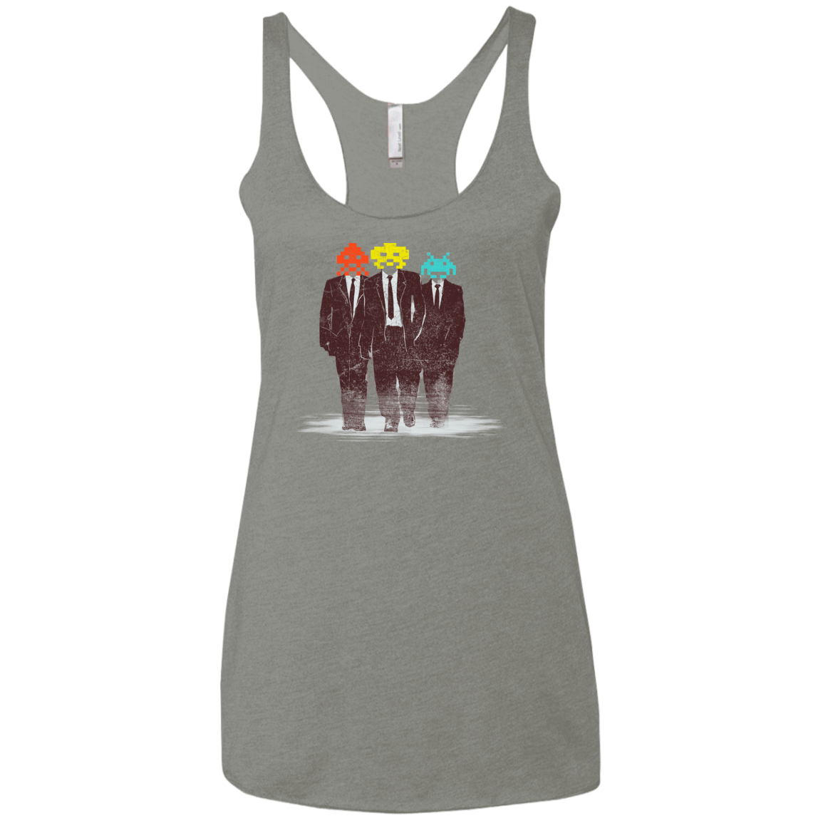T-Shirts Venetian Grey / X-Small Earth Invaders Women's Triblend Racerback Tank