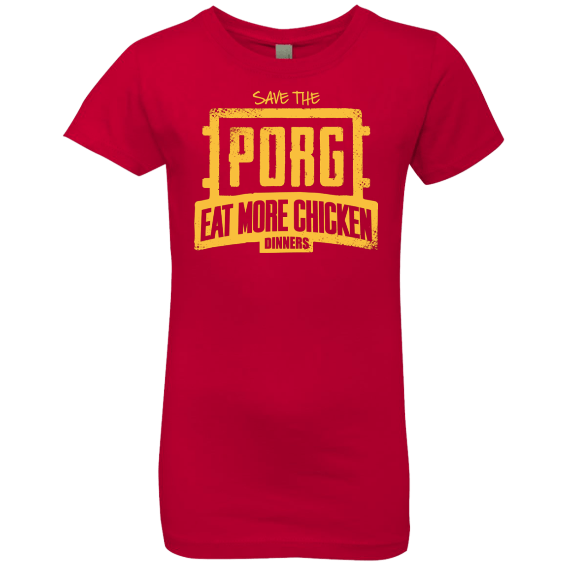 T-Shirts Red / YXS Eat More Chicken Girls Premium T-Shirt