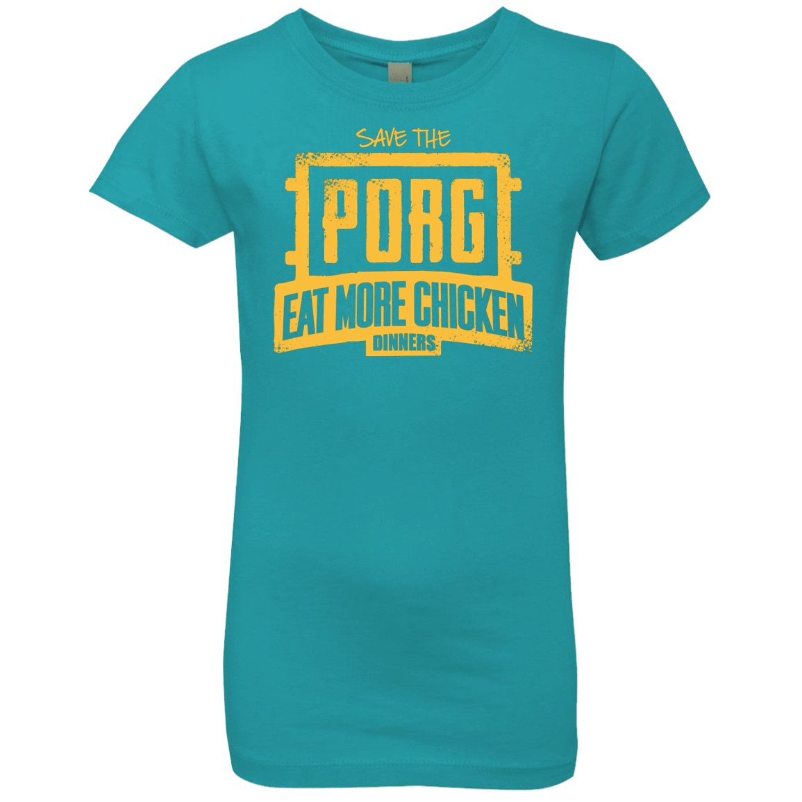 T-Shirts Tahiti Blue / YXS Eat More Chicken Girls Premium T-Shirt