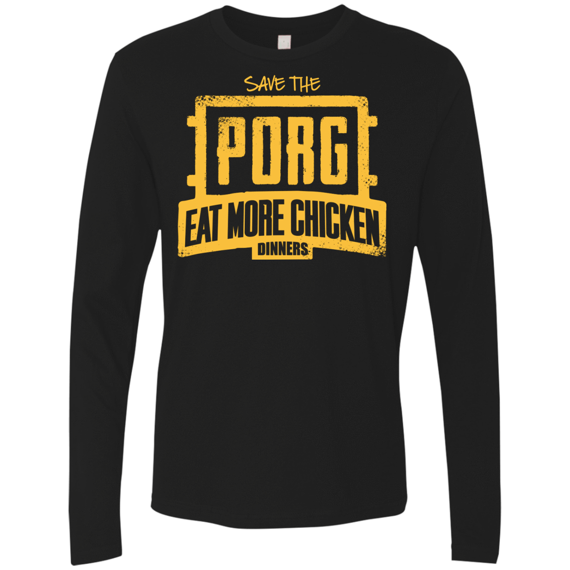 T-Shirts Black / Small Eat More Chicken Men's Premium Long Sleeve