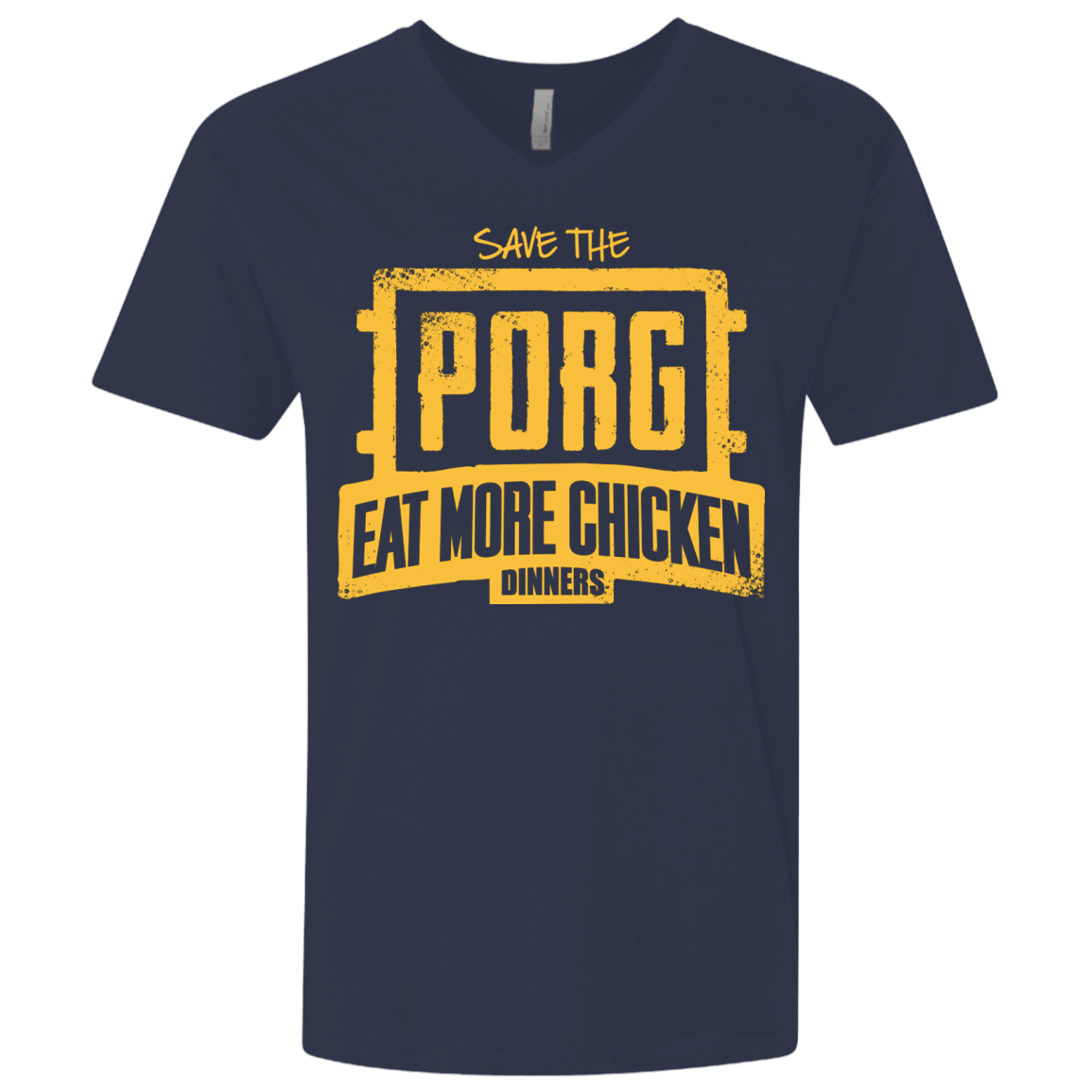 T-Shirts Midnight Navy / X-Small Eat More Chicken Men's Premium V-Neck