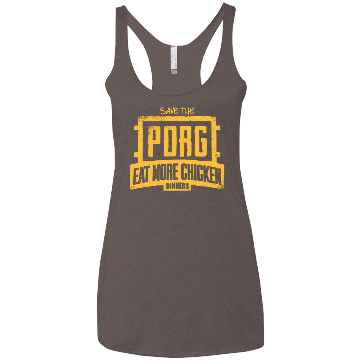 T-Shirts Macchiato / X-Small Eat More Chicken Women's Triblend Racerback Tank