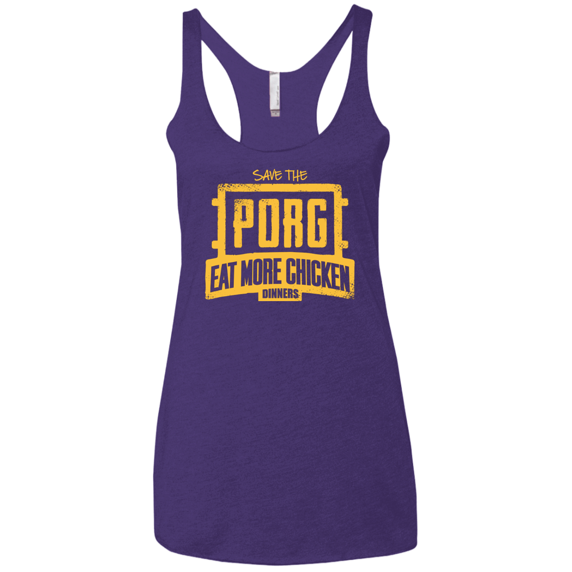 T-Shirts Purple / X-Small Eat More Chicken Women's Triblend Racerback Tank