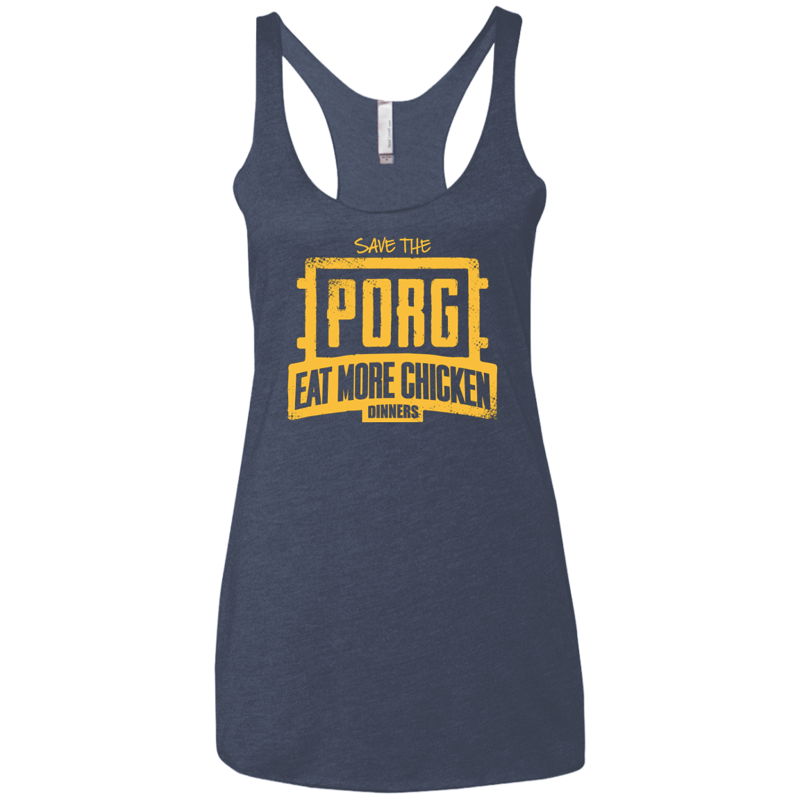 T-Shirts Vintage Navy / X-Small Eat More Chicken Women's Triblend Racerback Tank