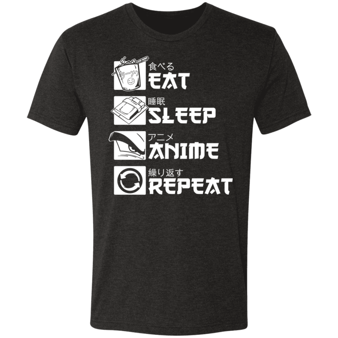 T-Shirts Vintage Black / S Eat Sleep Anime Men's Triblend T-Shirt