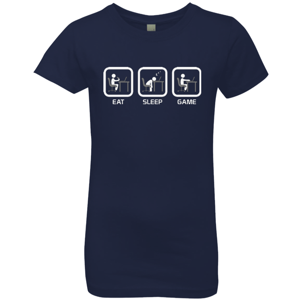 T-Shirts Midnight Navy / YXS Eat Sleep Game PC Girls Premium T-Shirt