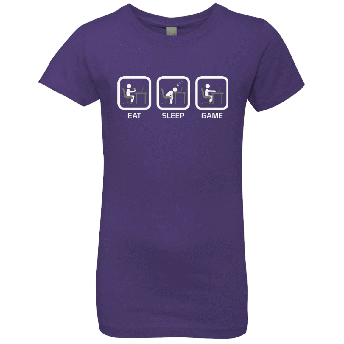 T-Shirts Purple Rush / YXS Eat Sleep Game PC Girls Premium T-Shirt