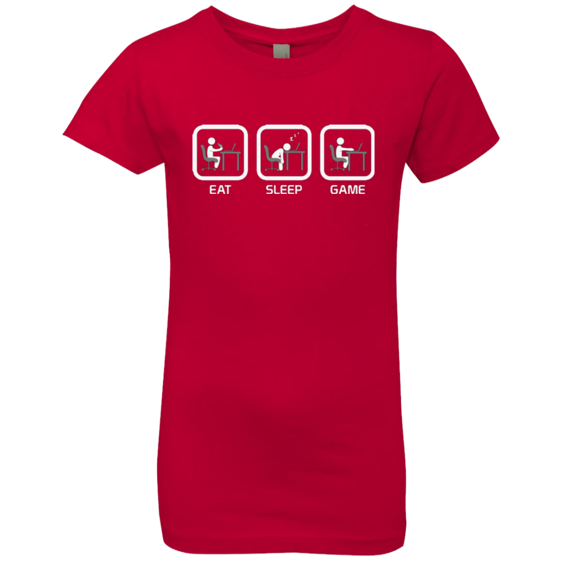 T-Shirts Red / YXS Eat Sleep Game PC Girls Premium T-Shirt