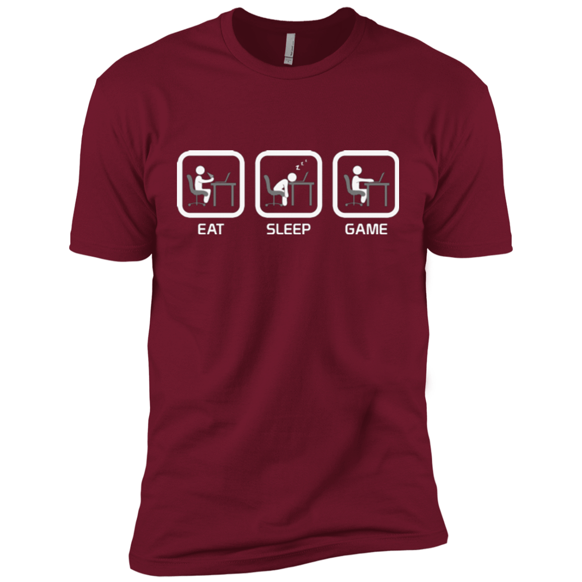 T-Shirts Cardinal / X-Small Eat Sleep Game PC Men's Premium T-Shirt
