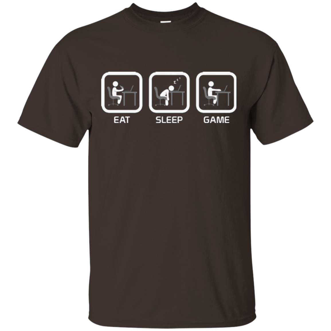 T-Shirts Dark Chocolate / Small Eat Sleep Game PC T-Shirt