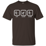 T-Shirts Dark Chocolate / Small Eat Sleep Game PC T-Shirt