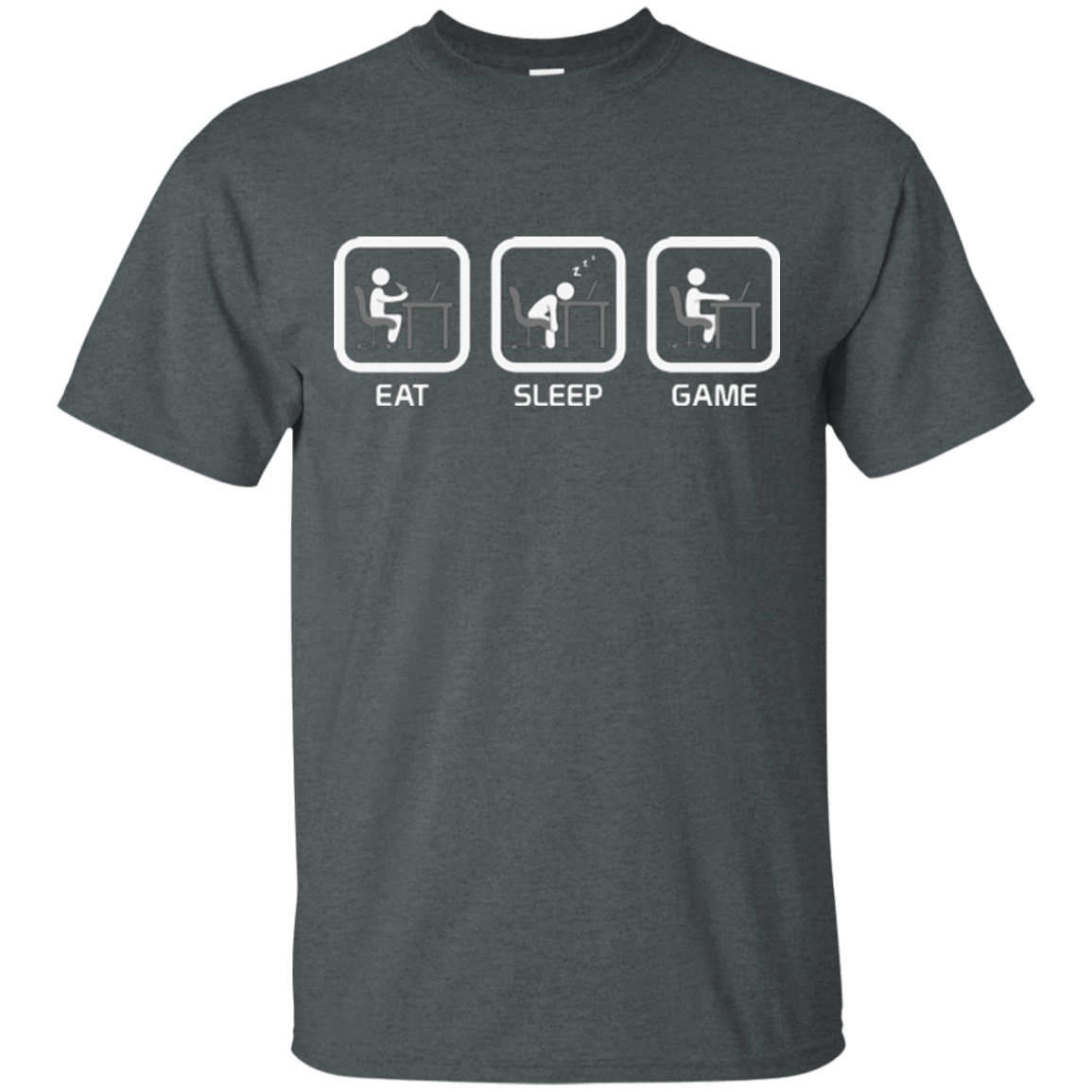 T-Shirts Dark Heather / Small Eat Sleep Game PC T-Shirt