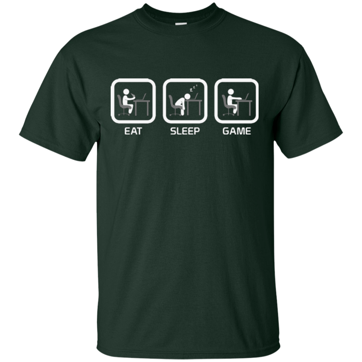 T-Shirts Forest Green / Small Eat Sleep Game PC T-Shirt